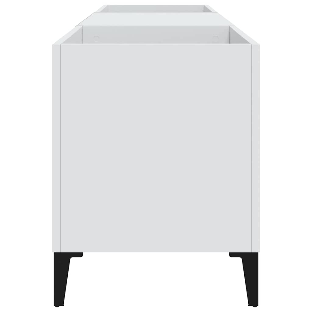 Mueble para discos madera contrachapada blanco 121x38x48 cm