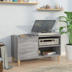 Mueble discos madera contrachapada gris sonoma 84,5x38x48 cm