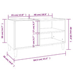 Mueble discos madera contrachapada blanco brillo 84,5x38x48 cm