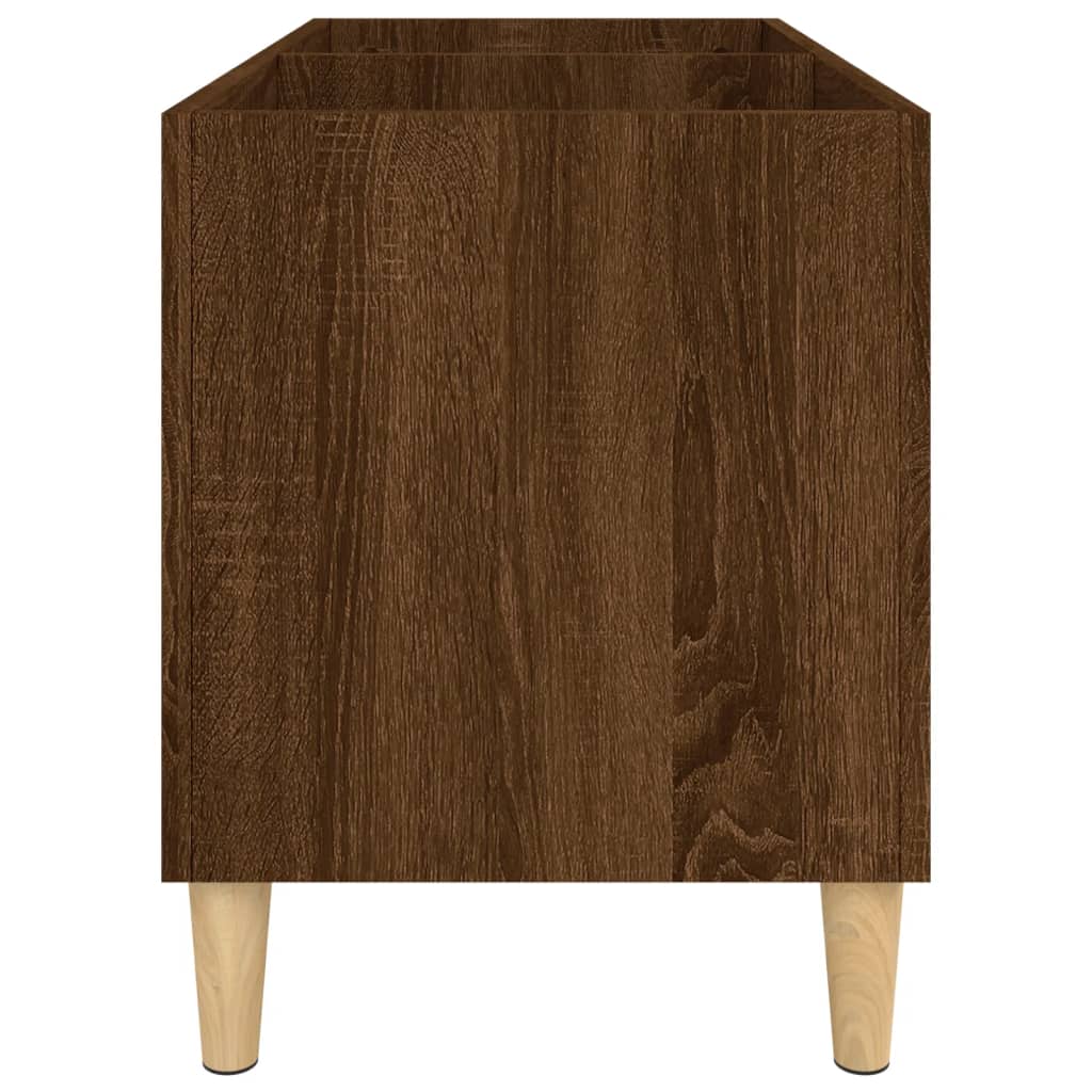 Mueble discos madera contrachapada roble marrón 74,5x38x48 cm