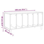 Mueble para discos madera contrachapada blanco 100x38x48 cm