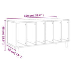 Mueble para discos madera contrachapada negro 100x38x48 cm