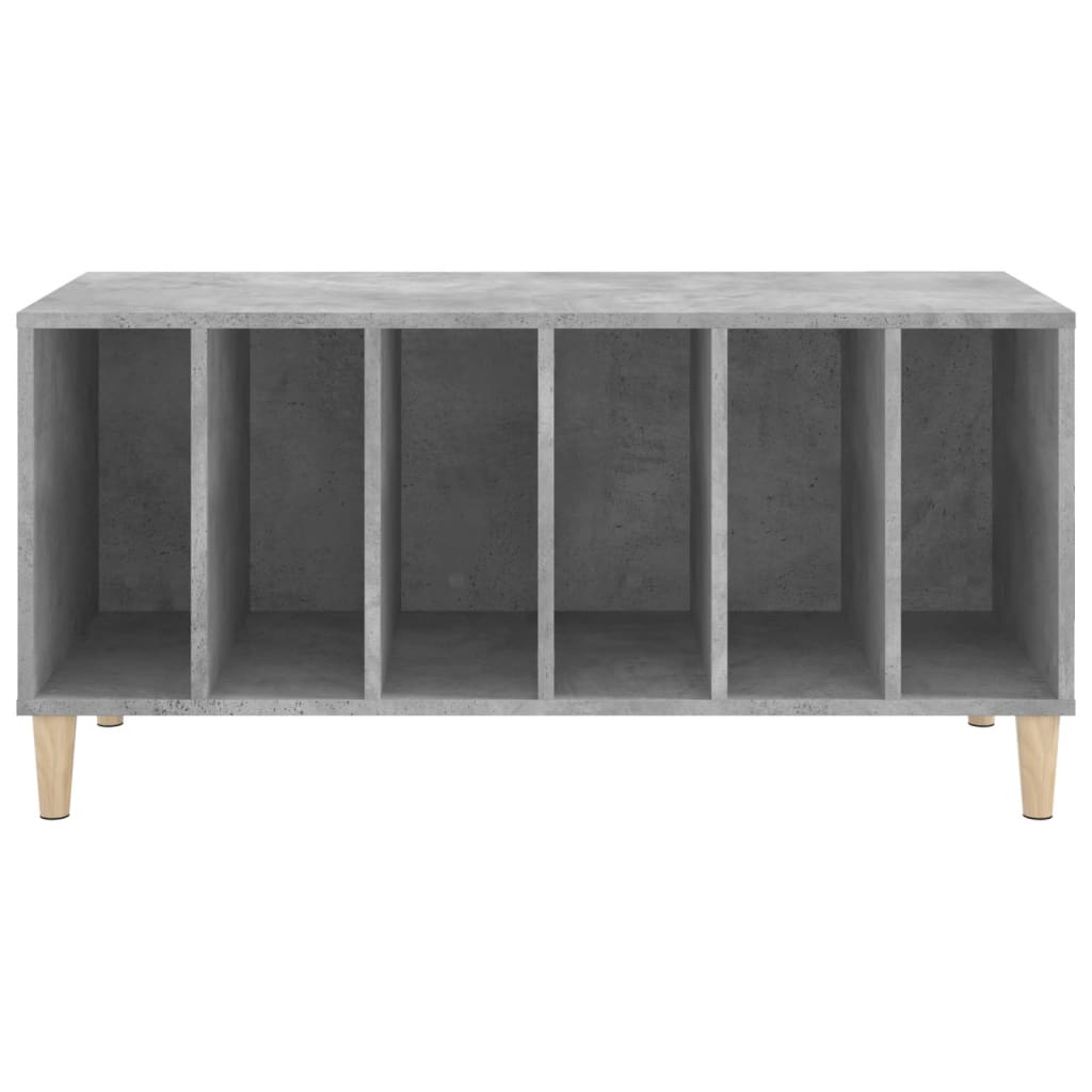 Mueble discos madera contrachapada gris hormigón 100x38x48 cm