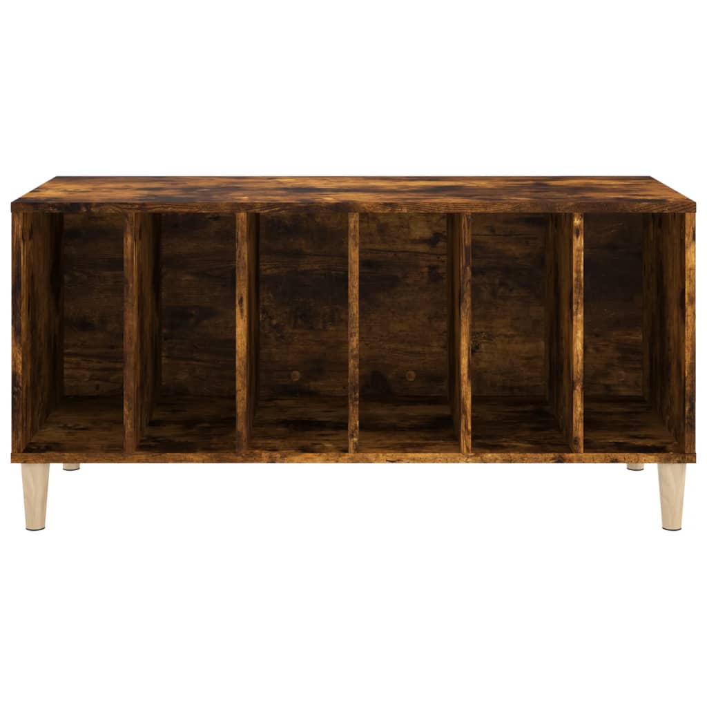 Mueble discos madera contrachapada roble ahumado 100x38x48 cm