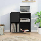 Mueble para discos madera contrachapada negro 84,5x38x89 cm