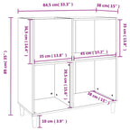Mueble para discos madera contrachapada negro 84,5x38x89 cm