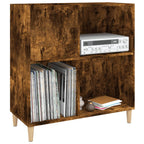 Mueble discos madera contrachapada roble ahumado 84,5x38x89 cm