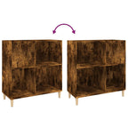 Mueble discos madera contrachapada roble ahumado 84,5x38x89 cm