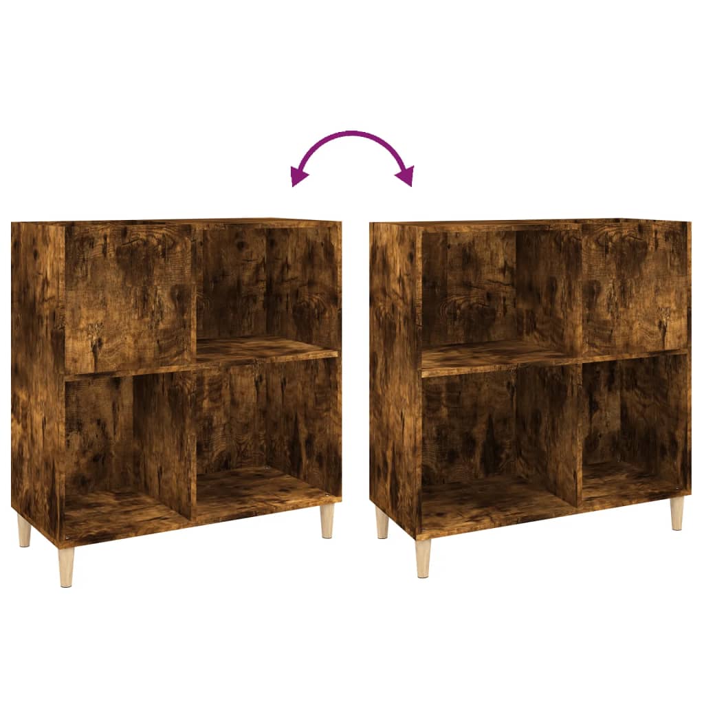Mueble discos madera contrachapada roble ahumado 84,5x38x89 cm