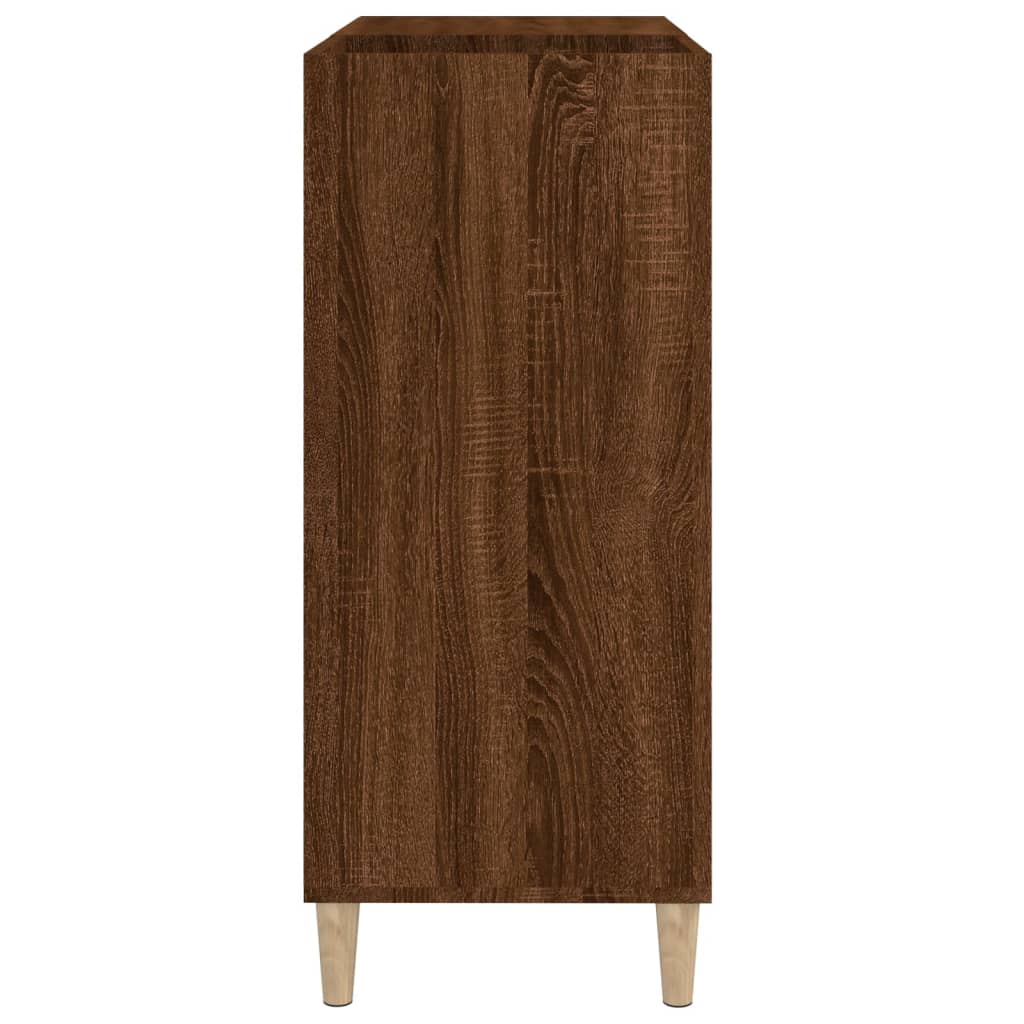 Mueble discos madera contrachapada roble marrón 84,5x38x89 cm