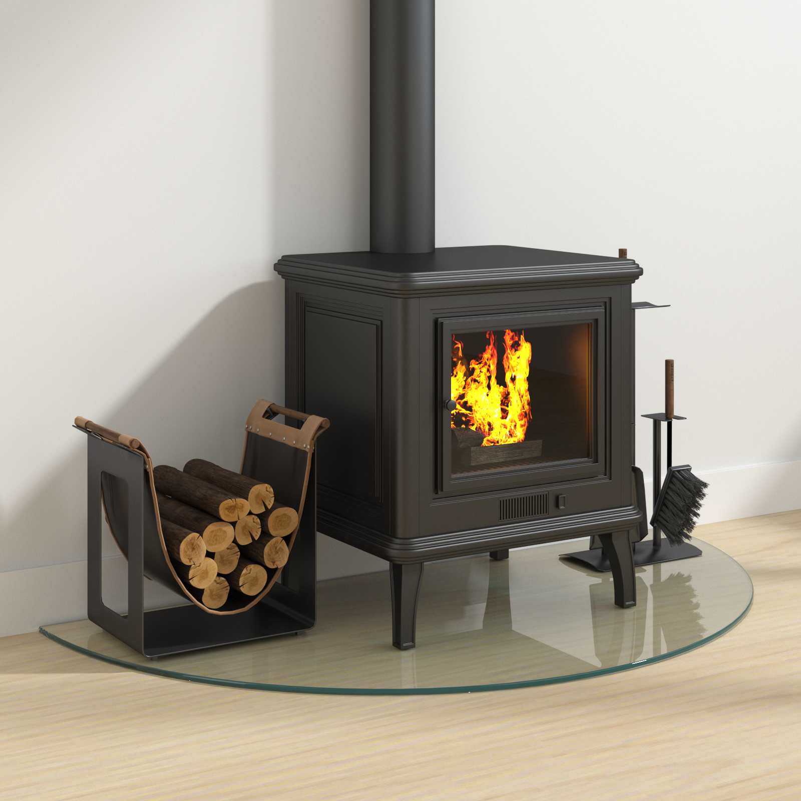 Placa de vidrio para chimenea Transparente 1000 x 500 mm