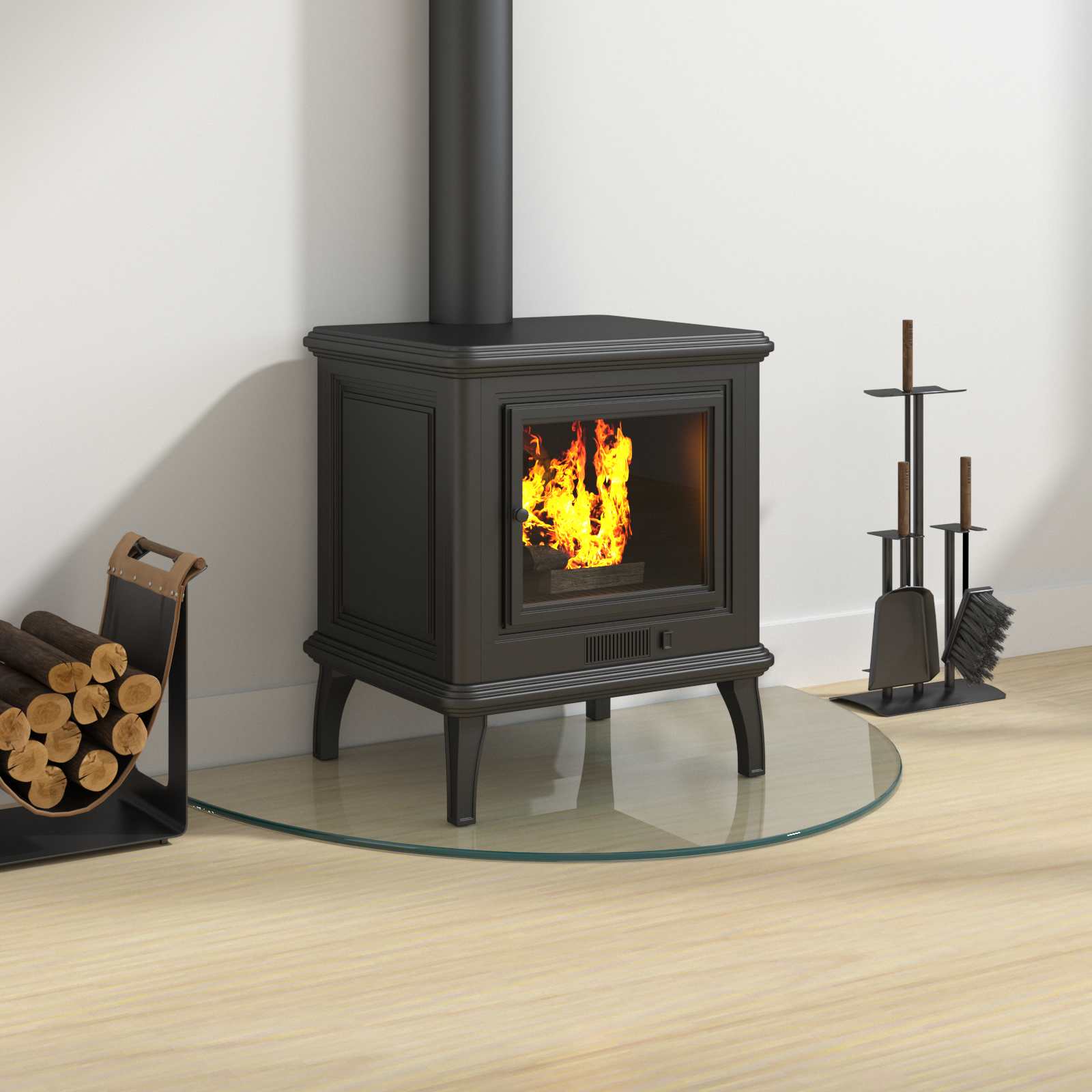 Placa de vidrio para chimenea Transparente 800 x 500 mm Cristal