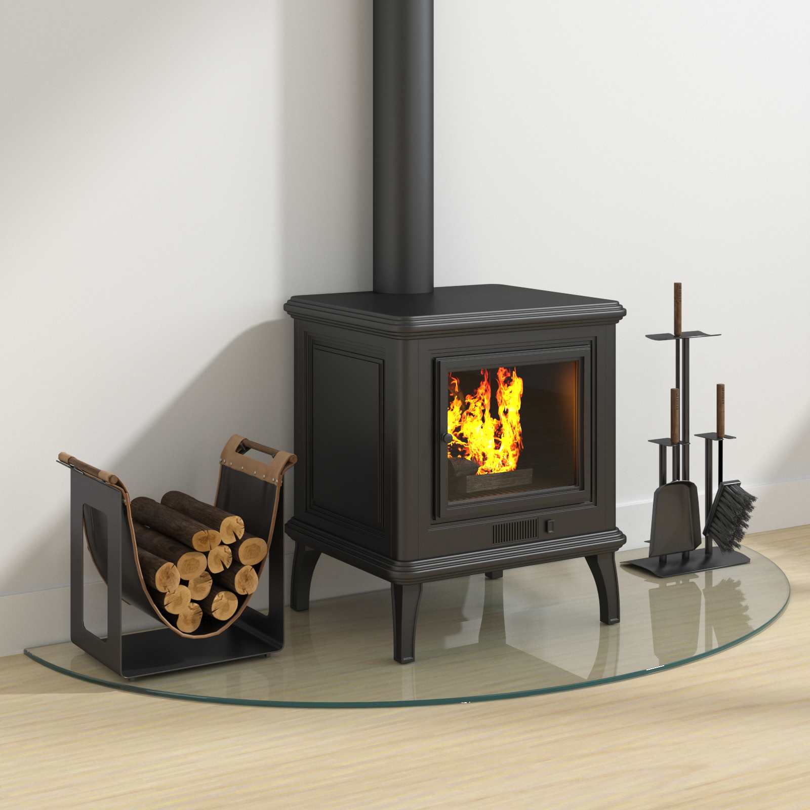 Placa de vidrio para chimenea Transparente 1200 x 500 mm