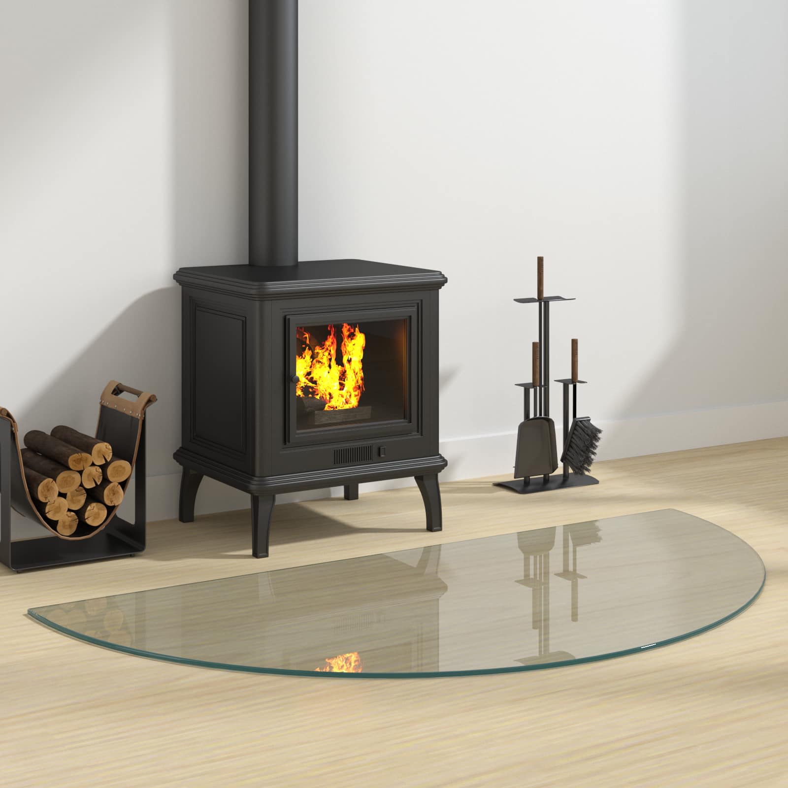 Placa de vidro para lareira Transparente 1200 x 500 mm