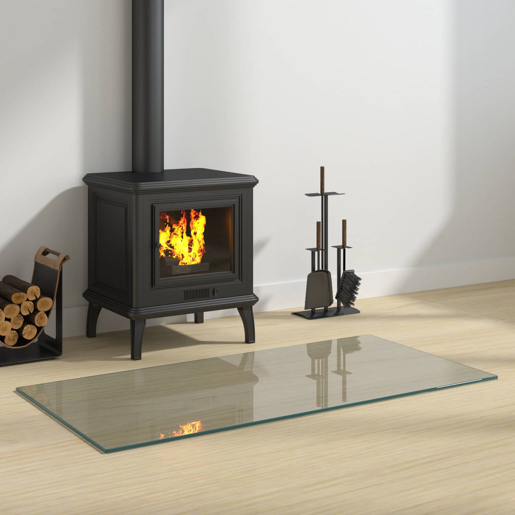 Placa de vidrio para chimenea Transparente 100 x 50 cm Cristal