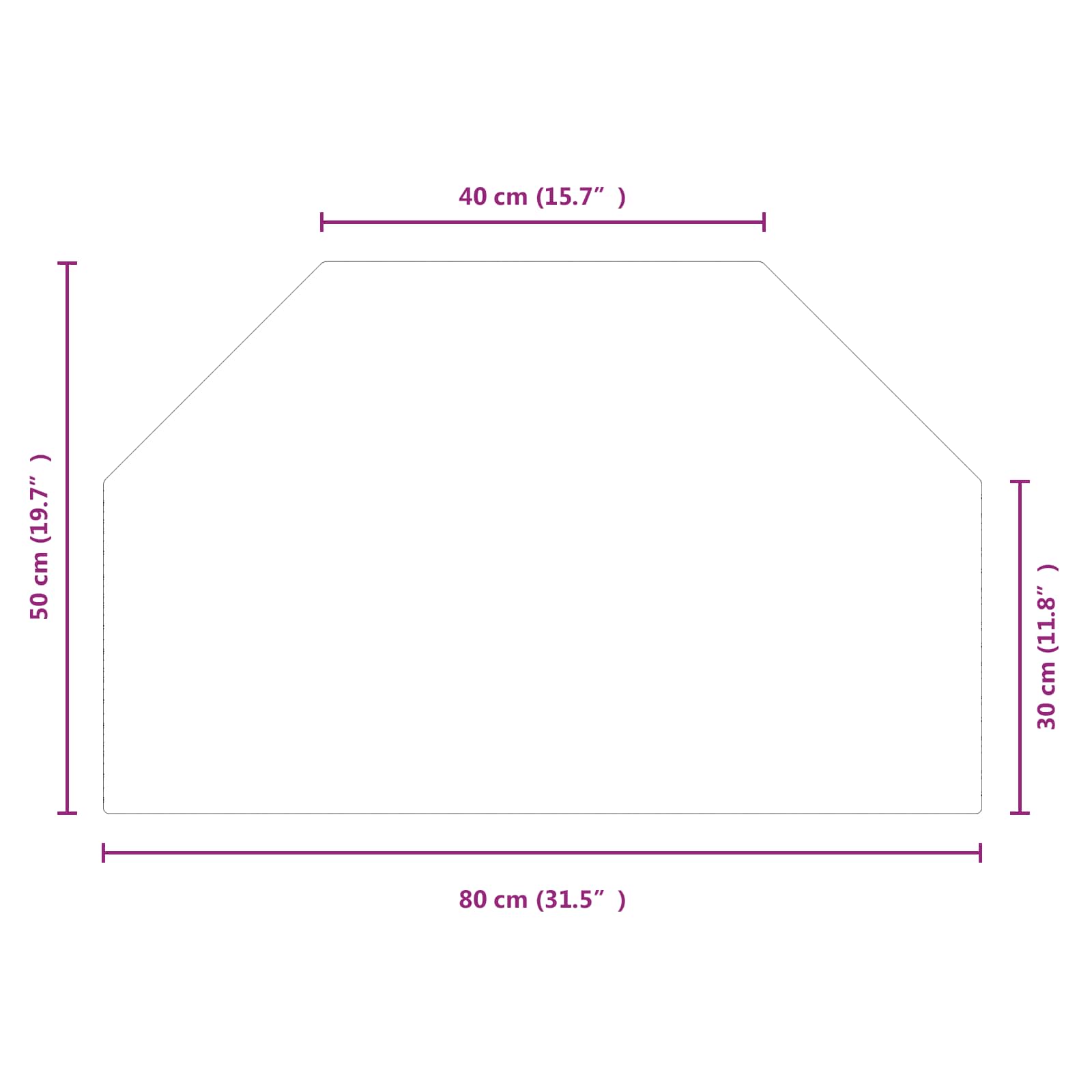 Placa de vidrio para chimenea Transparente 80 x 50 cm Cristal