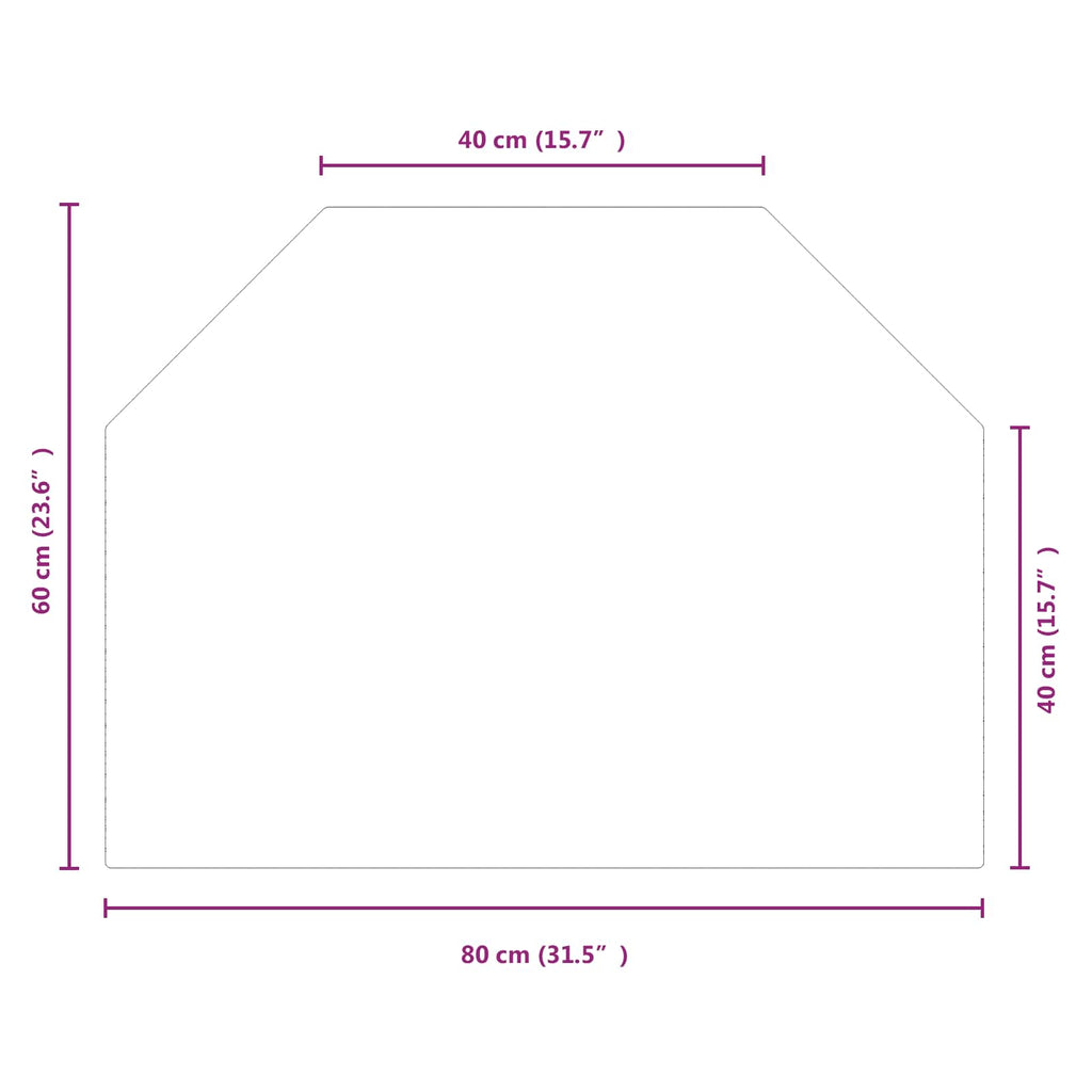 Placa de vidrio para chimenea Transparente 80 x 60 cm Cristal