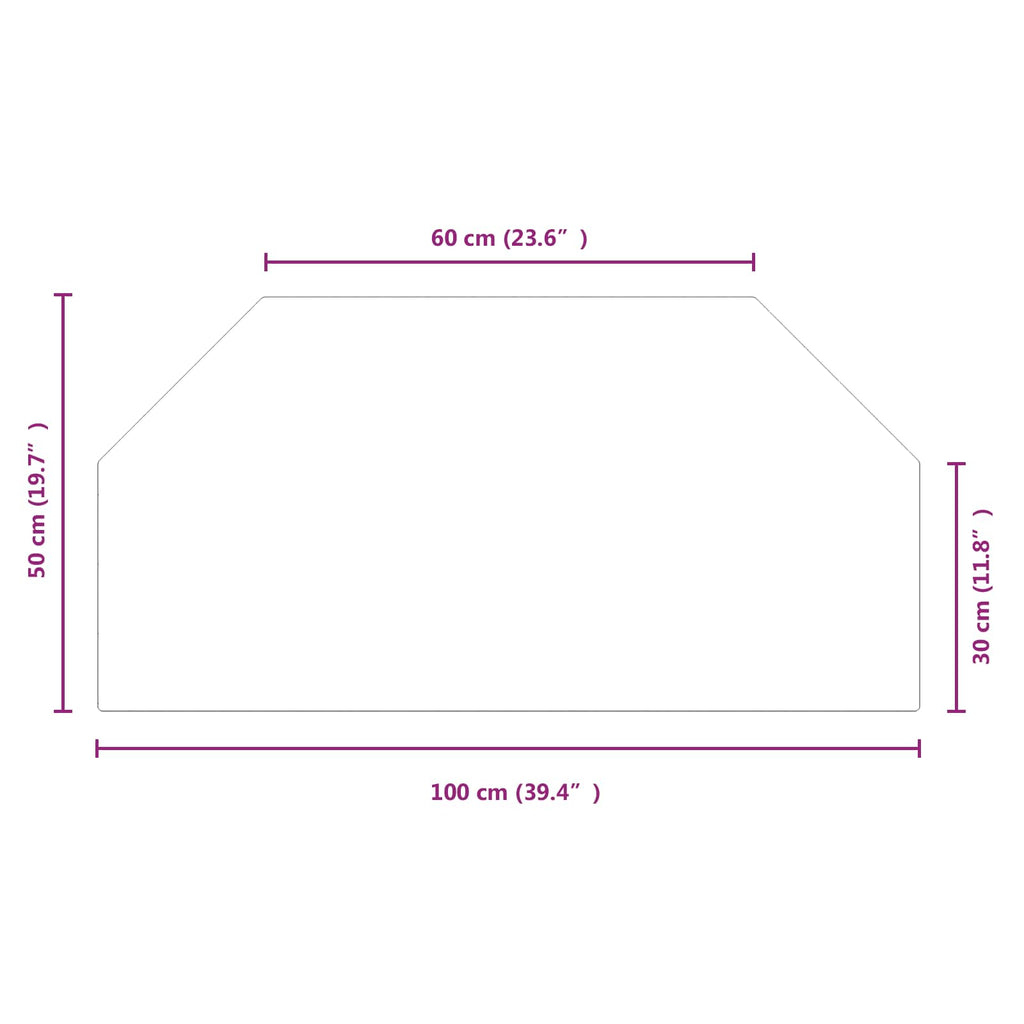 Placa de vidrio para chimenea Transparente 100 x 50 cm Cristal