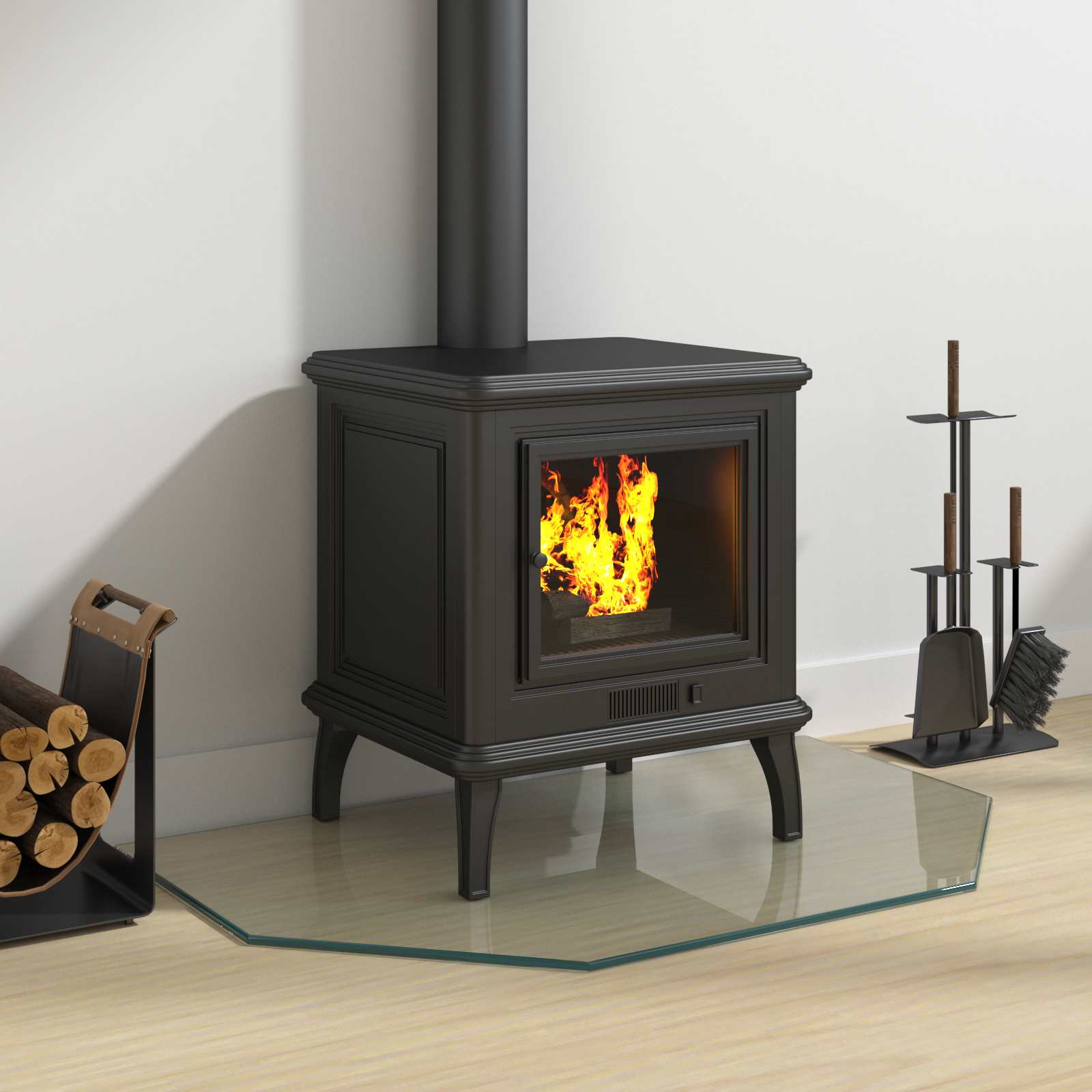 Placa de vidrio para chimenea Transparente 80 x 50 cm Cristal