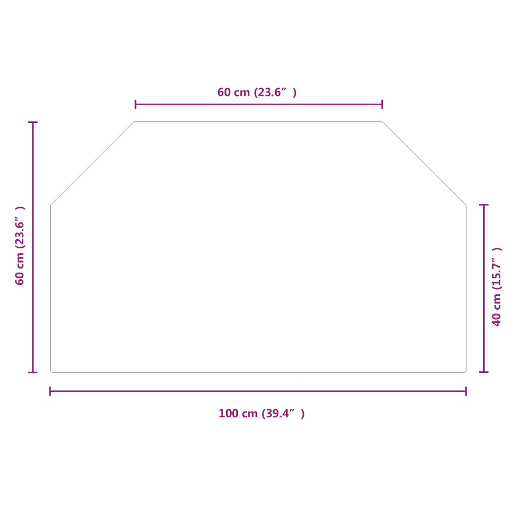 Placa de vidrio para chimenea Transparente 100 x 60 cm Cristal