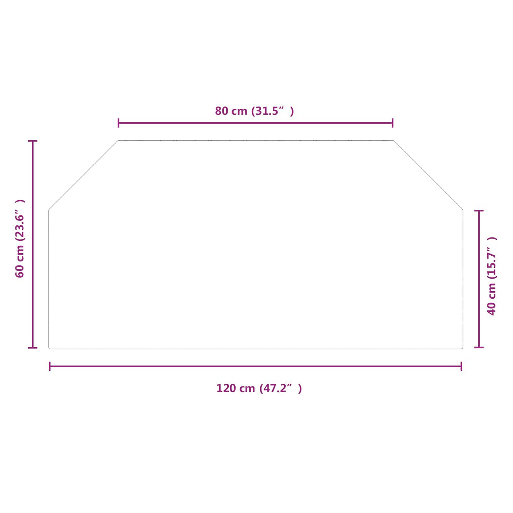 Placa de vidrio para chimenea Transparente 120 x 60 cm Cristal