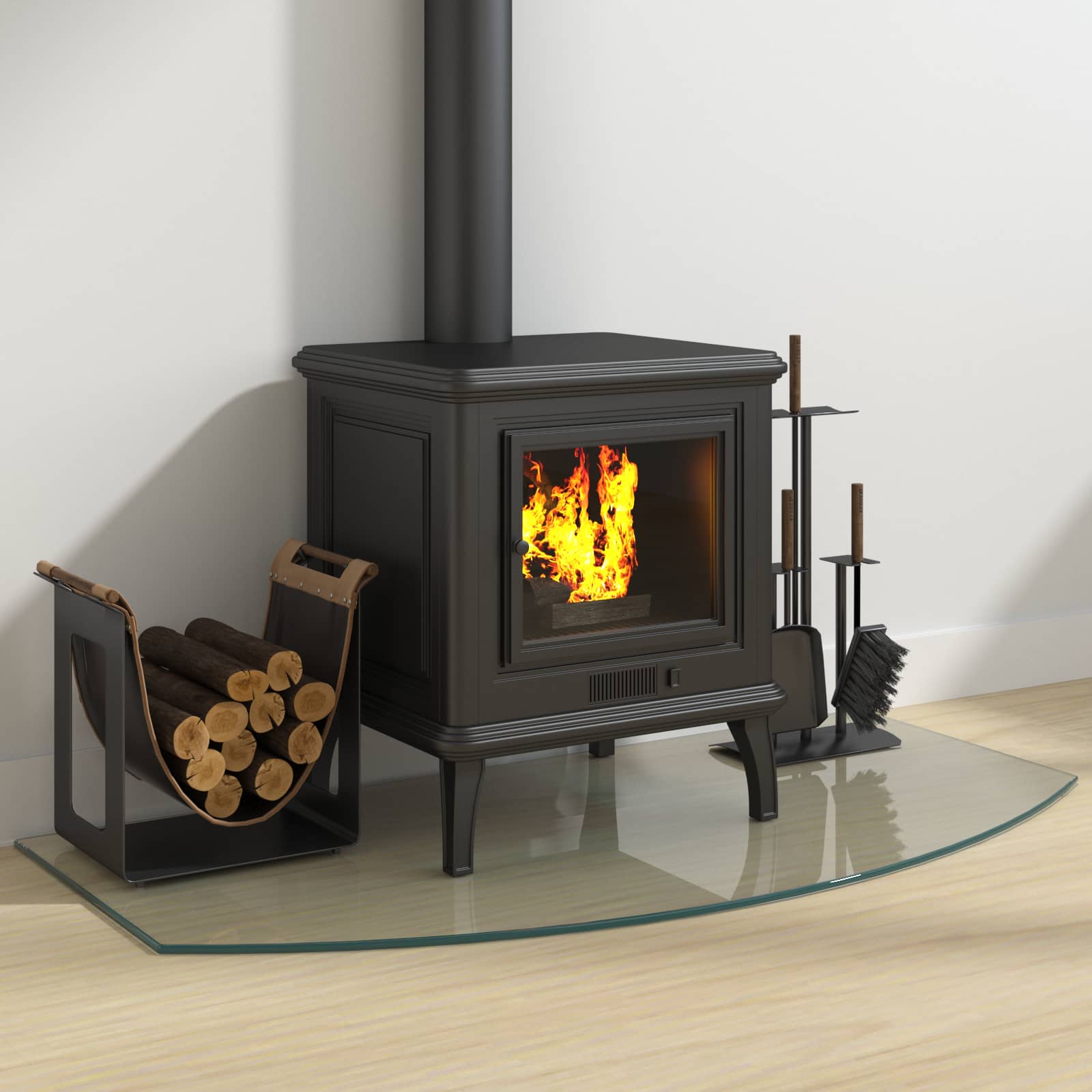 Placa de vidrio para chimenea Transparente 100 x 50 cm Cristal
