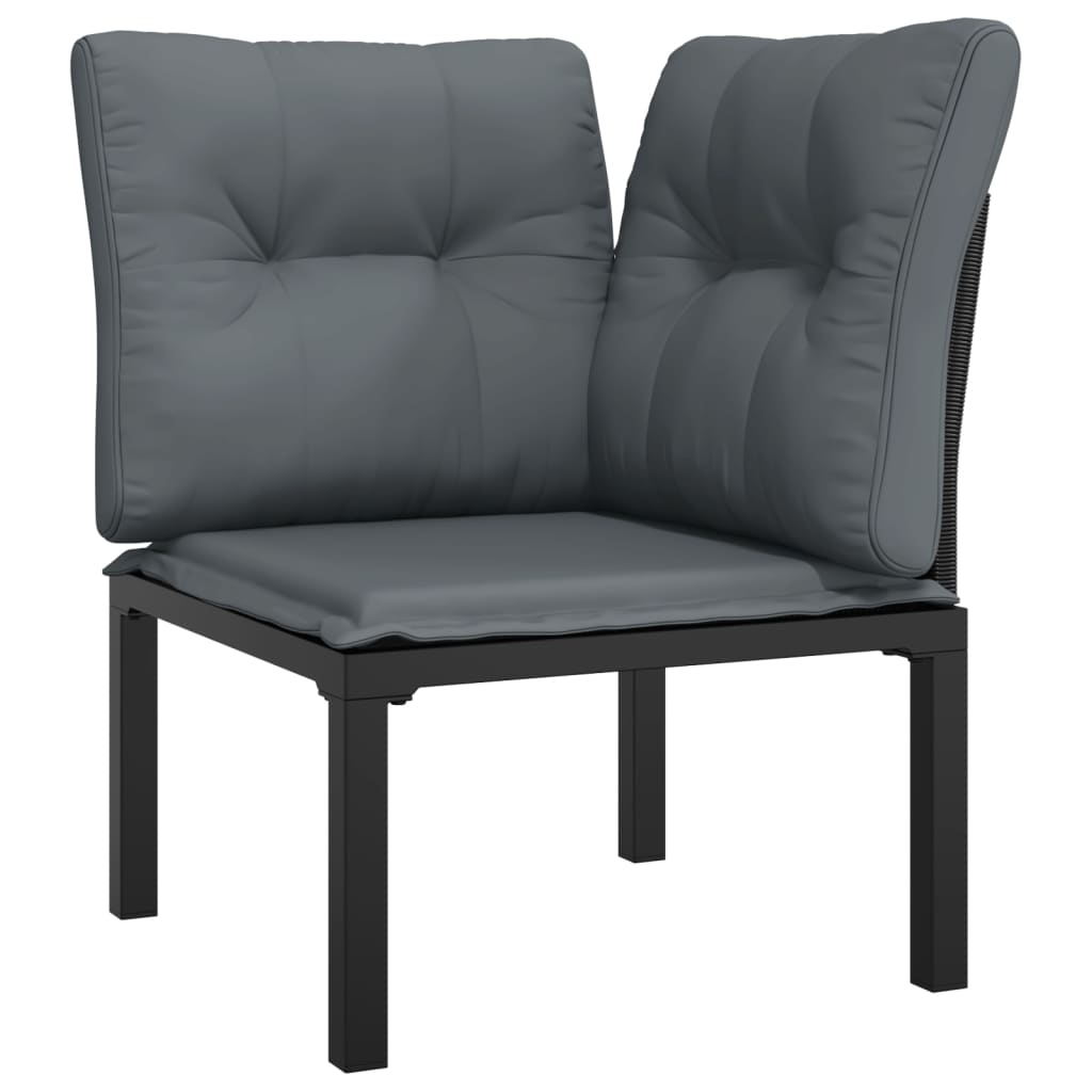 Juego de muebles de jardín 5 pzas ratán sintético negro y gris