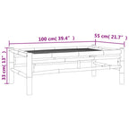 Mesa de centro de jardín bambú 100x55x33 cm