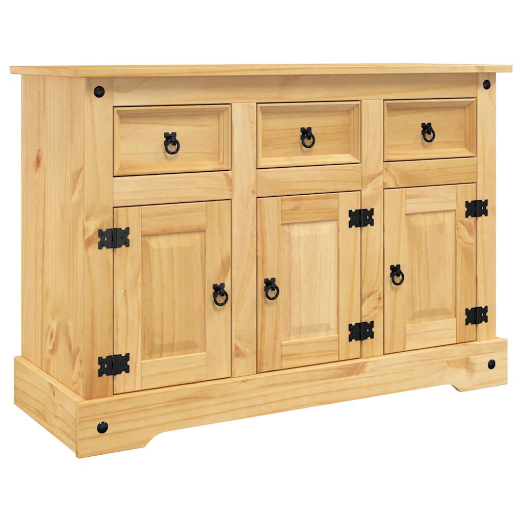 Aparador "Corona" marrón 112x44x78 cm madera maciza de pino mexicano