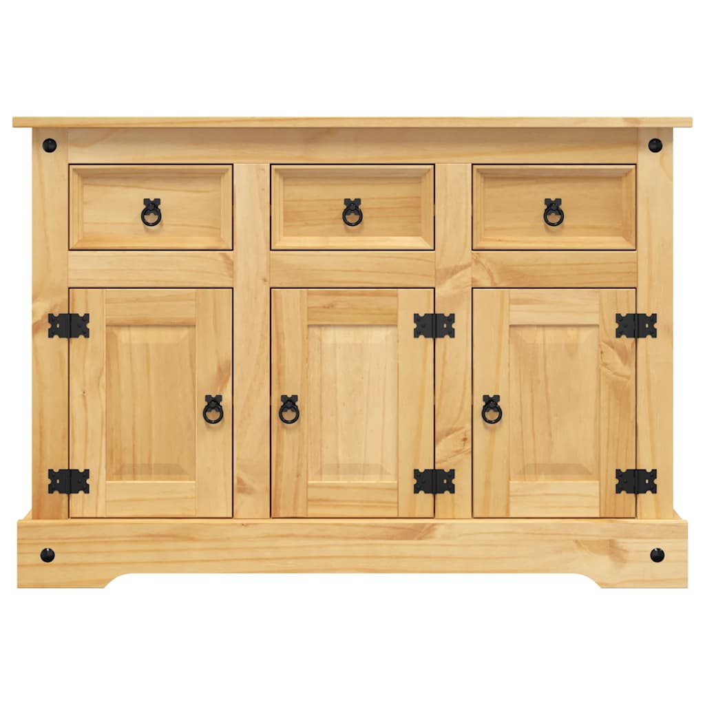 Aparador "Corona" marrón 112x44x78 cm madera maciza de pino mexicano