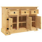 Aparador "Corona" marrón 112x44x78 cm madera maciza de pino mexicano