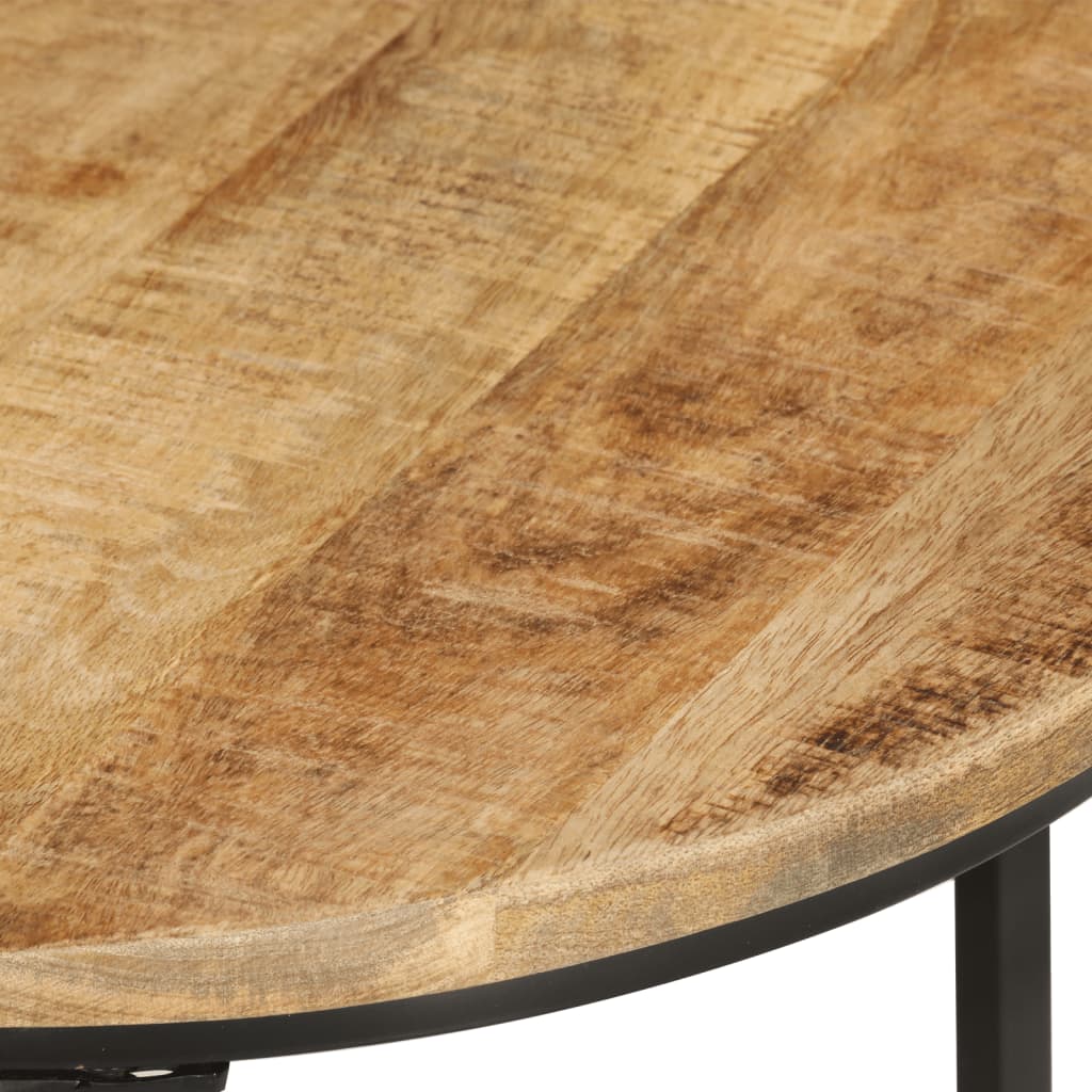 Mesas apilables 3 piezas madera maciza de mango rugosa