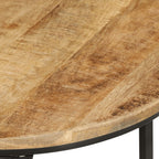Mesas apilables 3 piezas madera maciza de mango rugosa