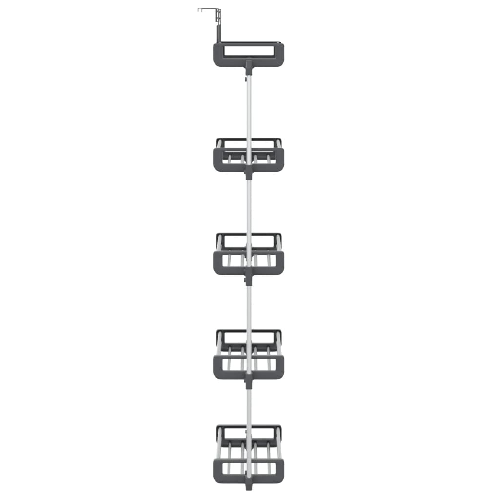 Organizador de puerta con 5 estantes aluminio 52x20x135 cm