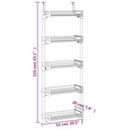 Organizador de puerta con 5 estantes aluminio 52x20x135 cm