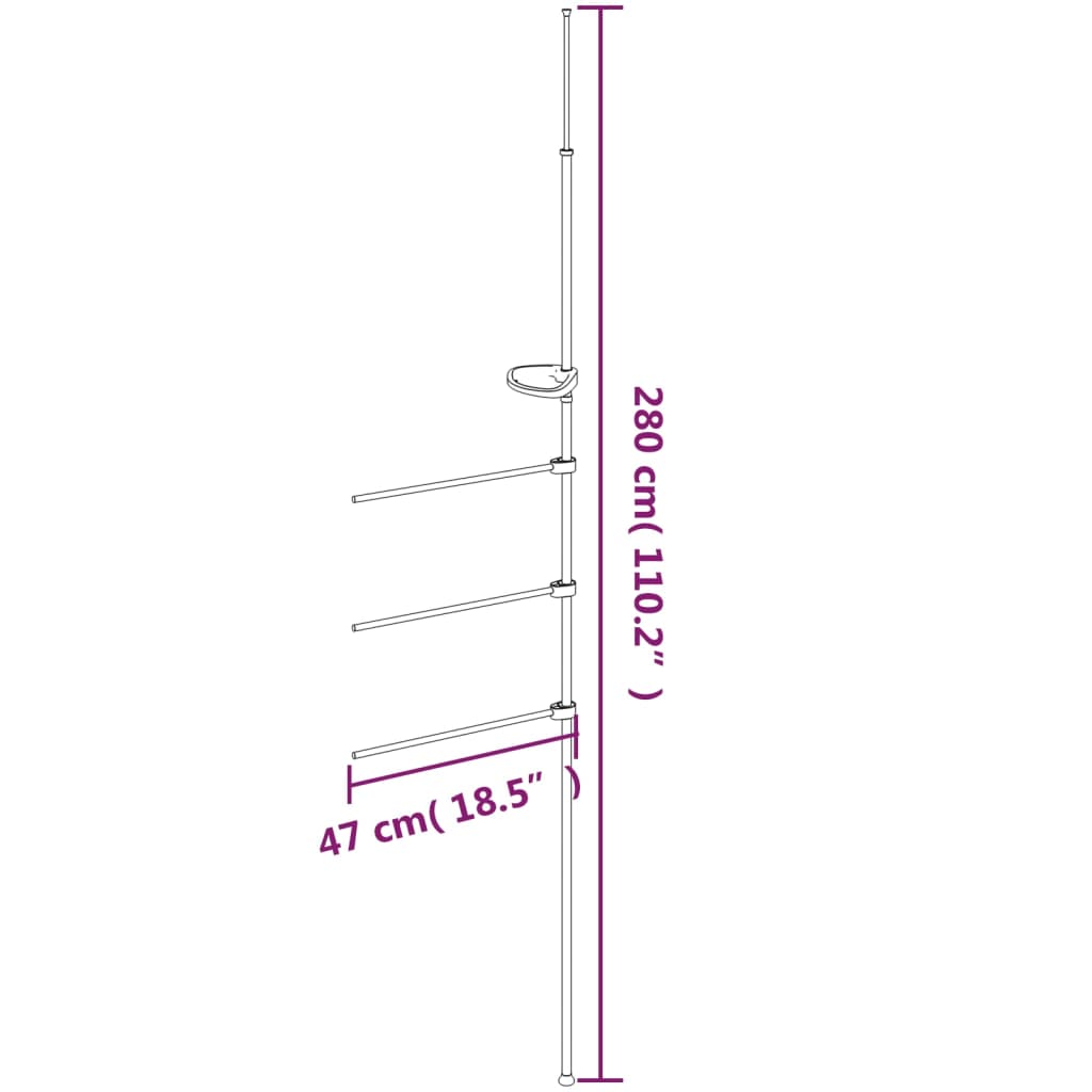 Toallero de aluminio 47x280 cm