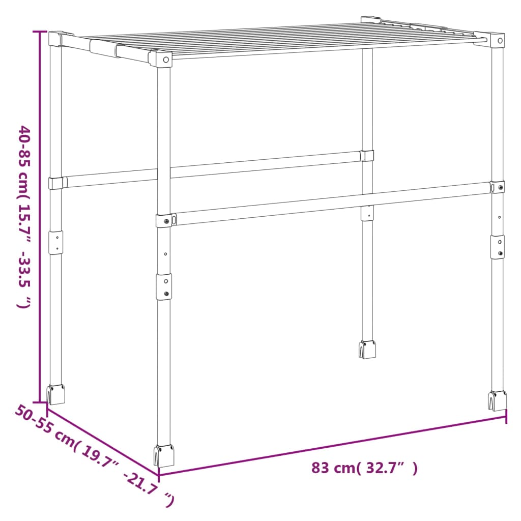 Tendedero de ropa aluminio 83x(50-55)x(40-85) cm