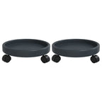 Soporte para plantas con ruedas 2 uds gris diámetro 34 cm 35 kg