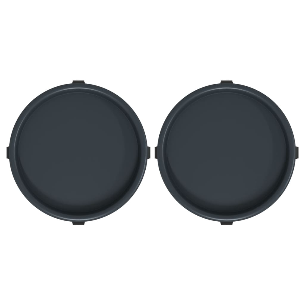 Soporte para plantas con ruedas 2 uds gris diámetro 34 cm 35 kg