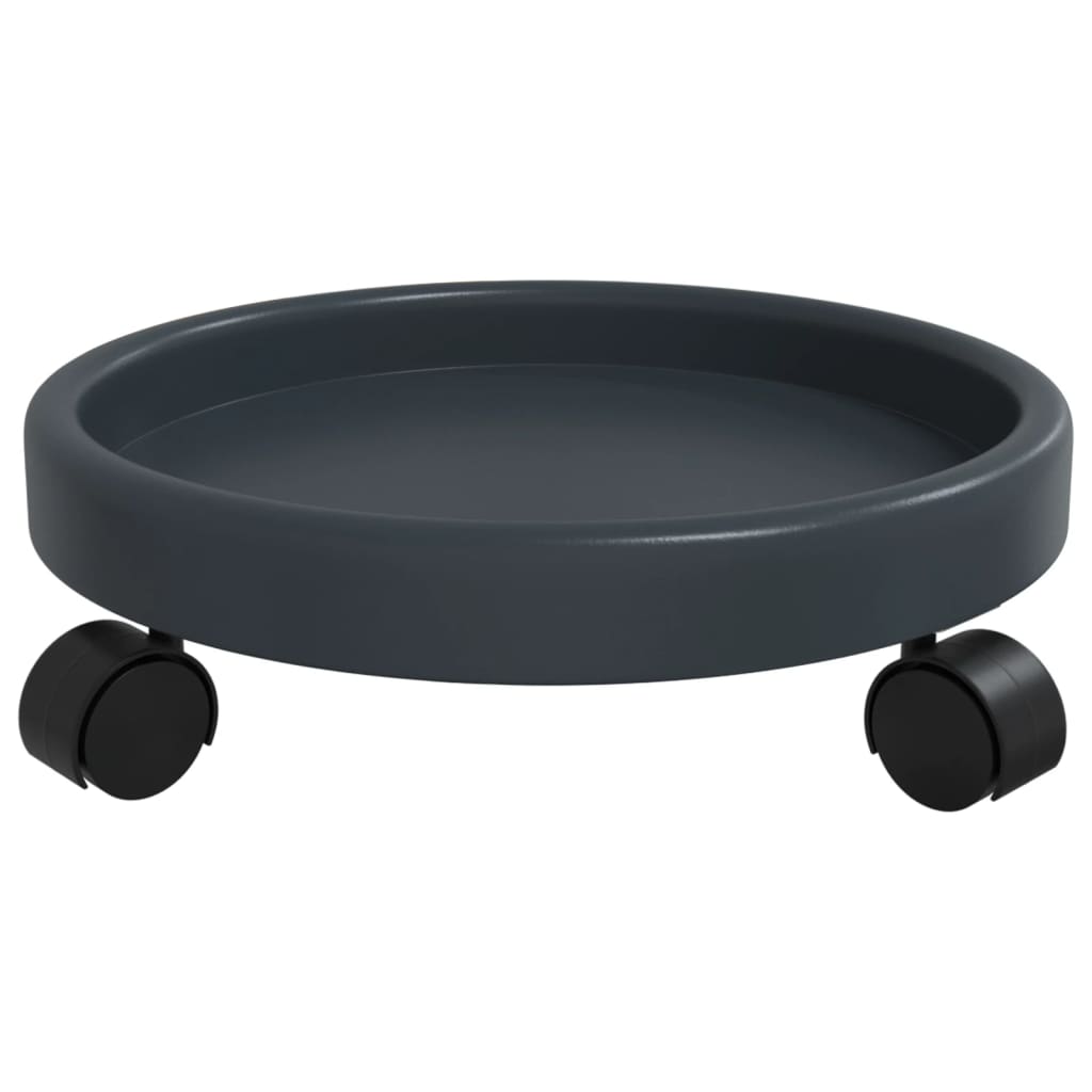 Soporte para plantas con ruedas 2 uds gris diámetro 34 cm 35 kg