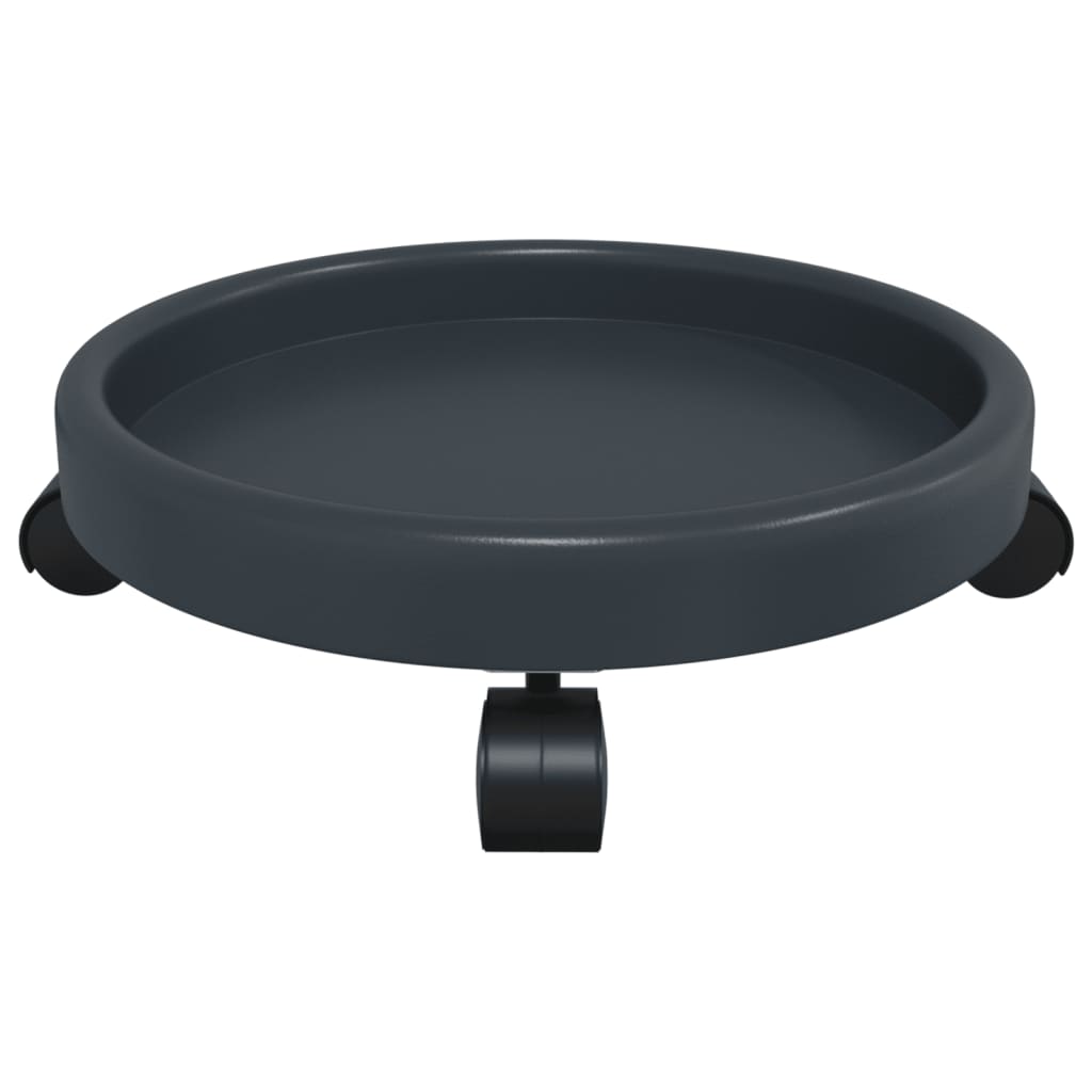 Soporte para plantas con ruedas 2 uds gris diámetro 34 cm 35 kg