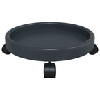 Soporte para plantas con ruedas 2 uds gris diámetro 34 cm 35 kg