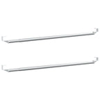 Rieles de cortina 2 uds aluminio blanco y plateado 40-60 cm