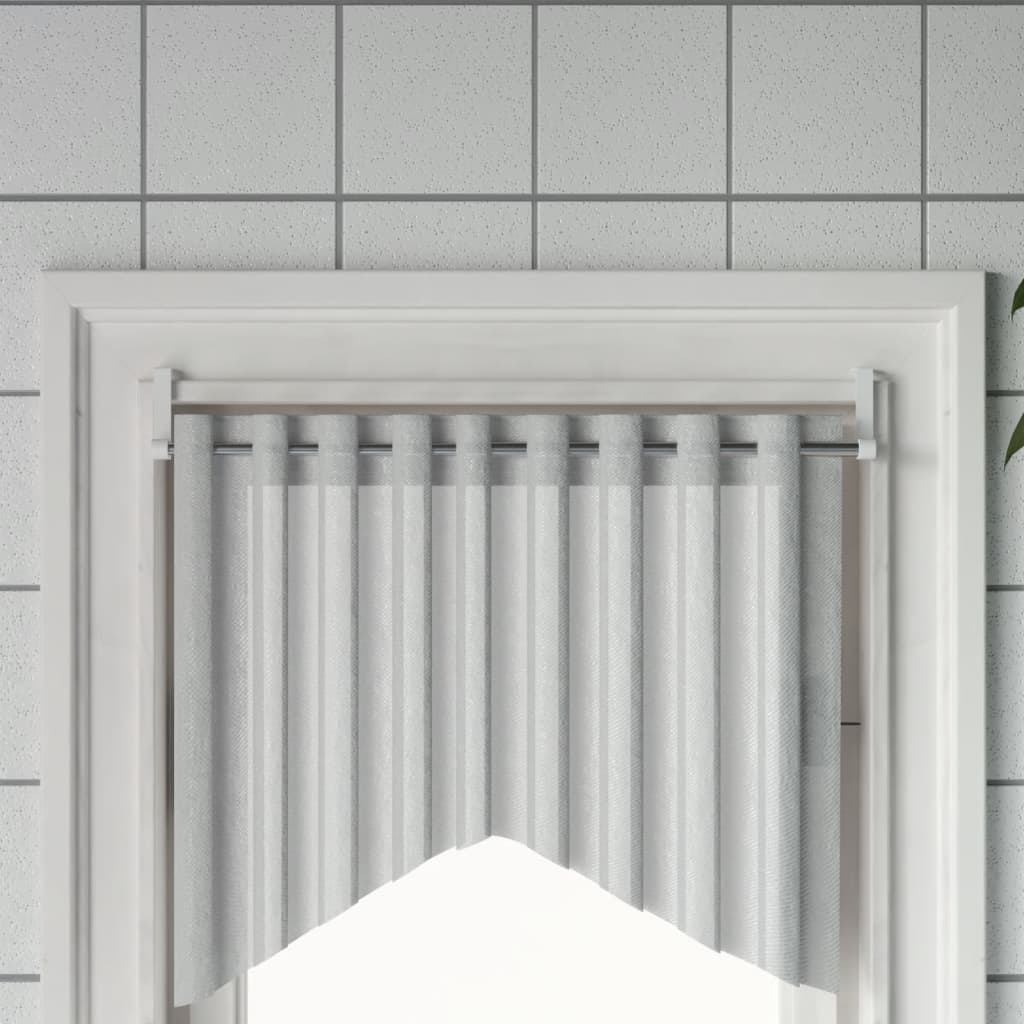 Rieles de cortina 2 uds aluminio blanco y plateado 40-60 cm