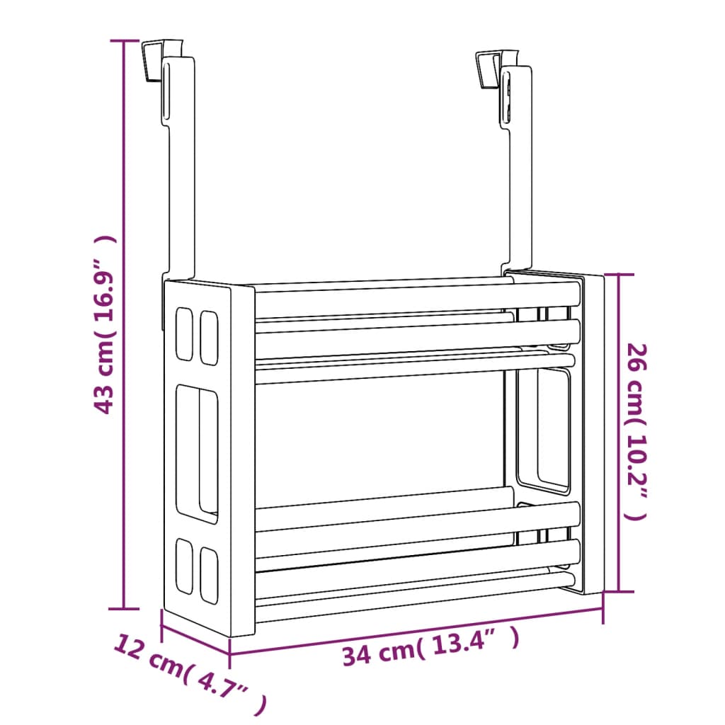 Organizador para debajo de fregadero aluminio 34x12x26 cm