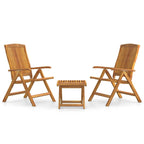 Juego de muebles de jardín 3 piezas madera maciza de teca