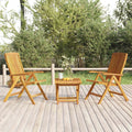 Juego de muebles de jardín 3 piezas madera maciza de teca
