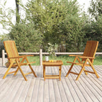 Juego de muebles de jardín 3 piezas madera maciza de teca