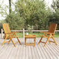 Juego de muebles de jardín 3 piezas madera maciza de teca