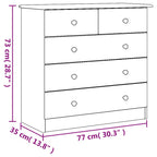 Cómoda ALTA madera maciza pino 77x35x73 cm